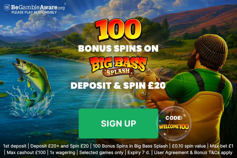 100 Bonus Spins out when £20 in promotion