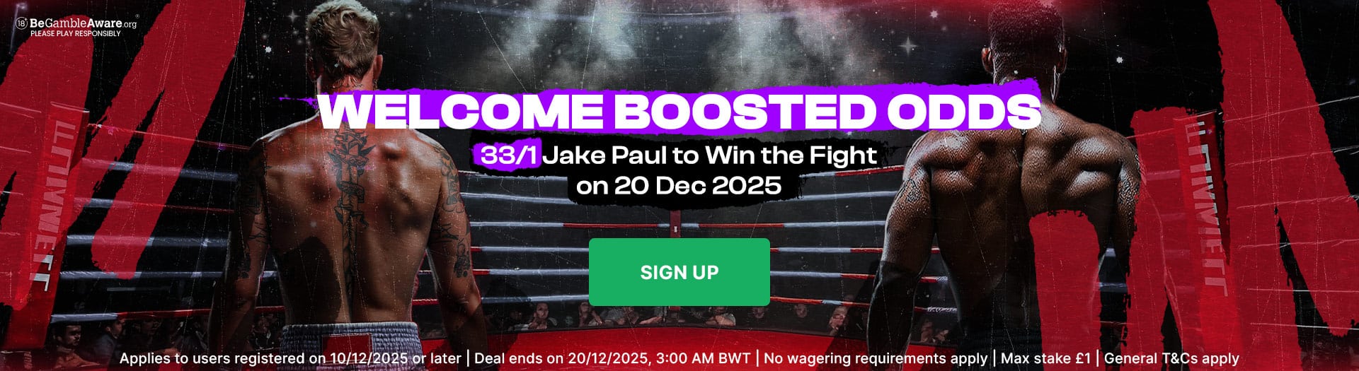 Welcome Boosted Odds offer for new customers promotion