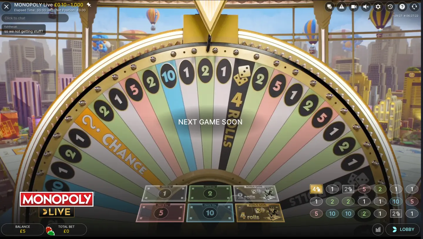 Monopoly live bonus segments