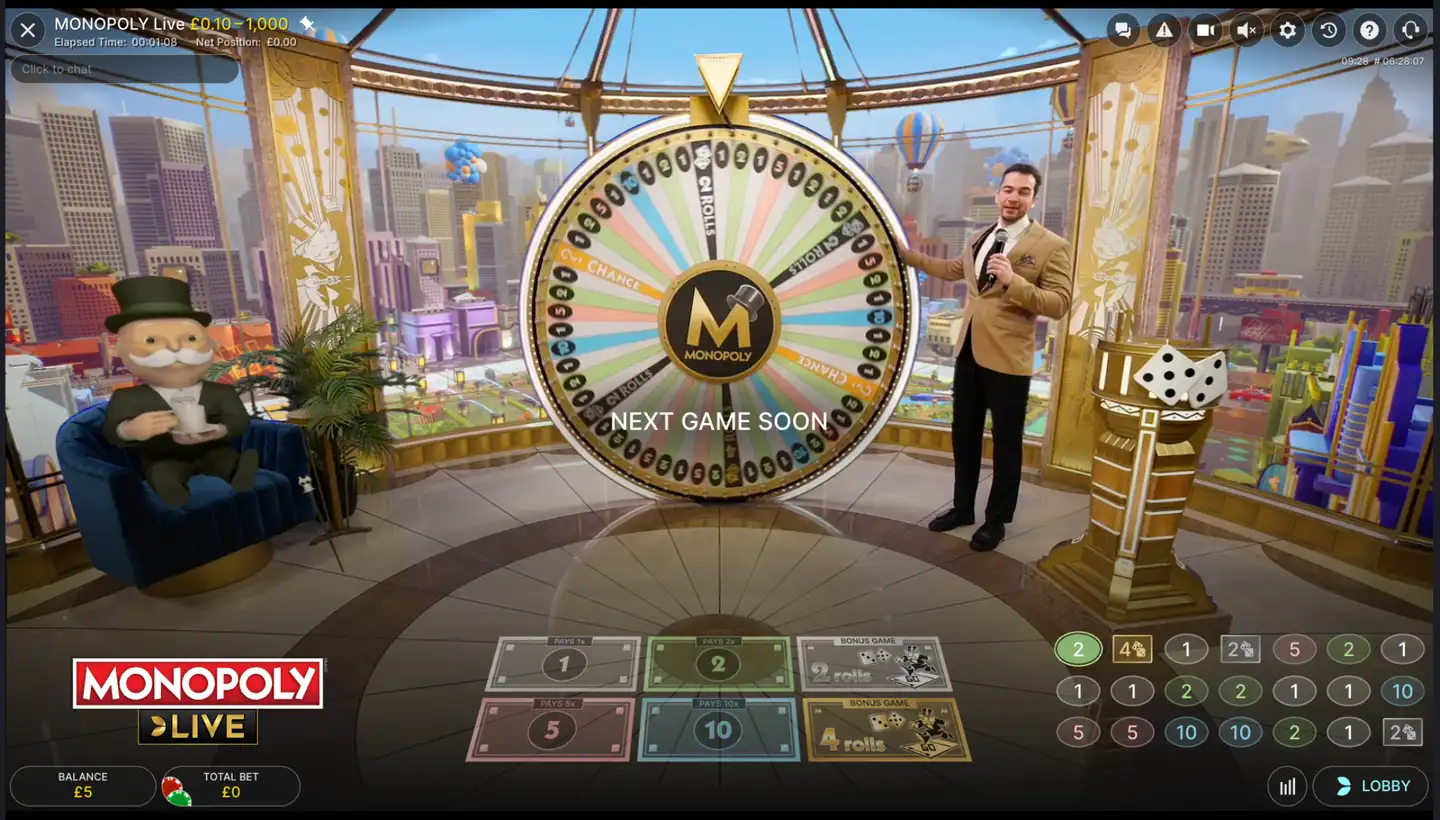 Monopoly Live Wheel Live Dealer