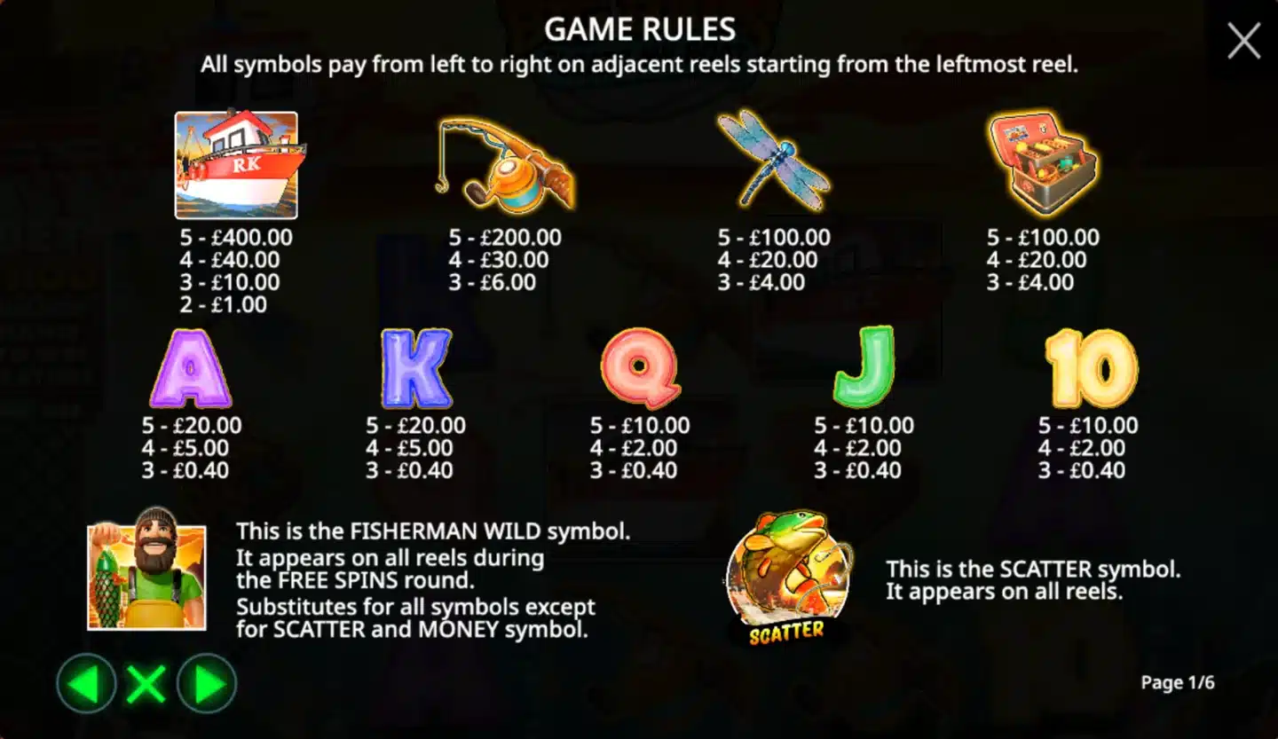 Big Bass Floats My Boat paytable