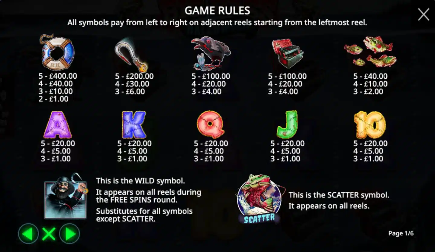 Big Bass Halloween paytable