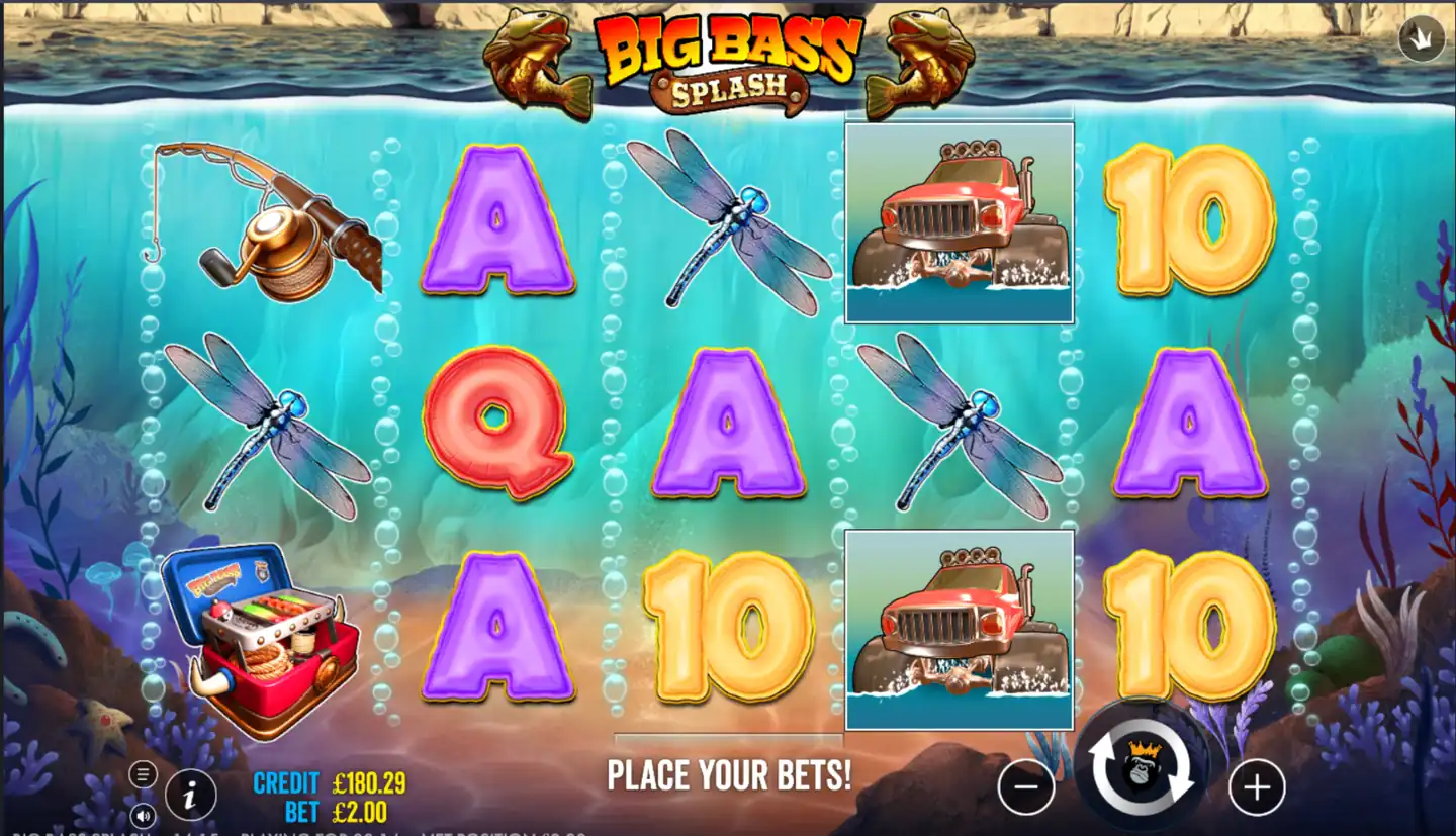 Big Bass Splash slot main game screen