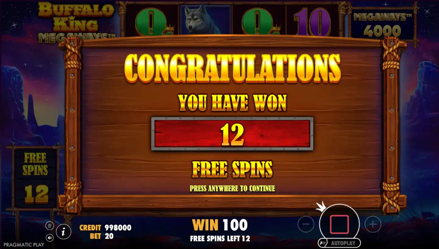 Buffalo King Megaways free spins