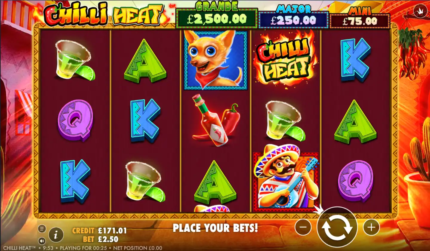 Chilli Heat slot main game screen