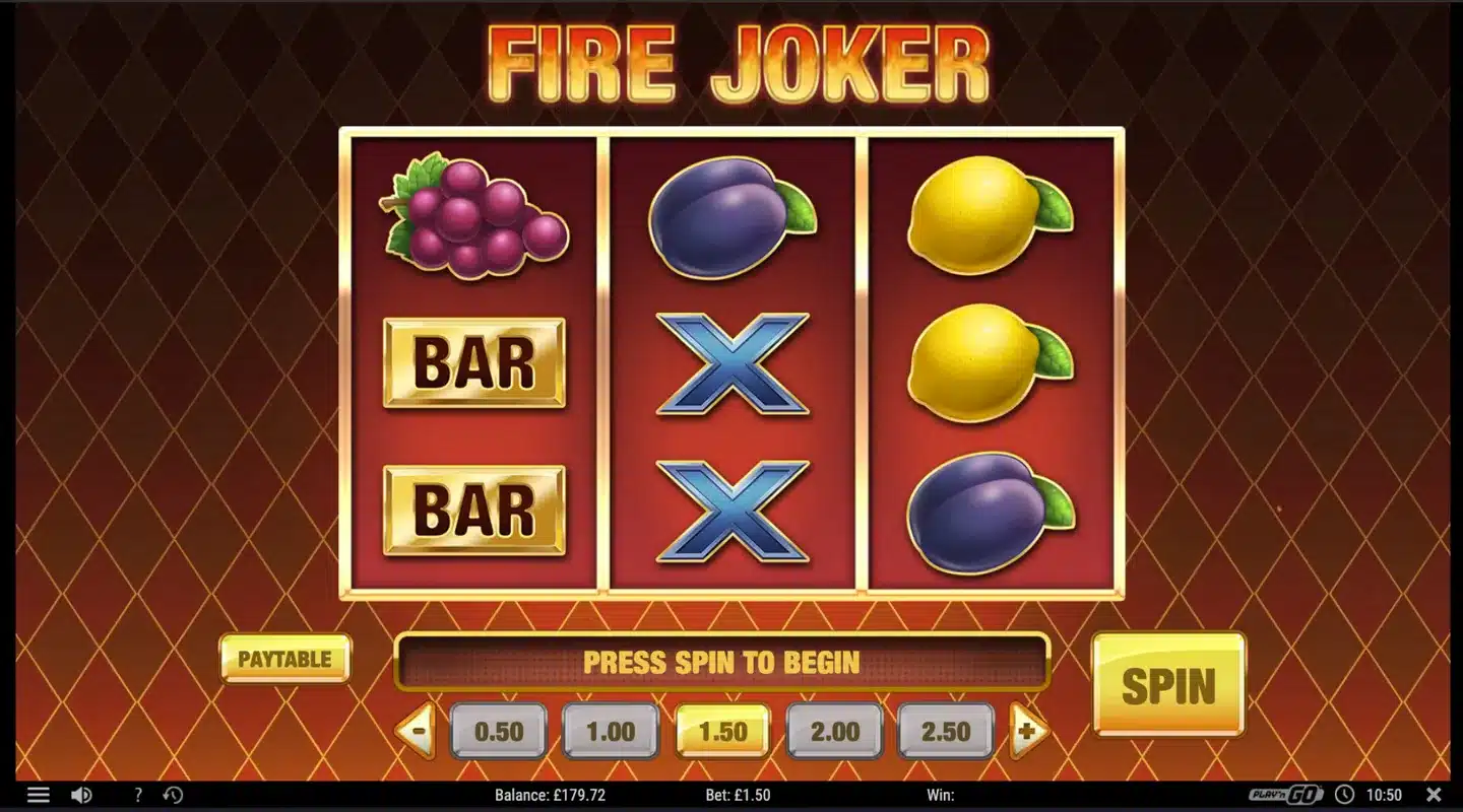 Fire Joker slot main game screen