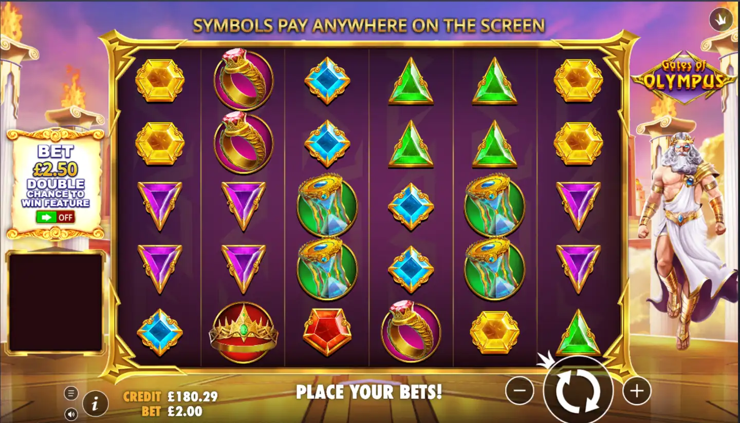 Gates of Olympus slot main game screen