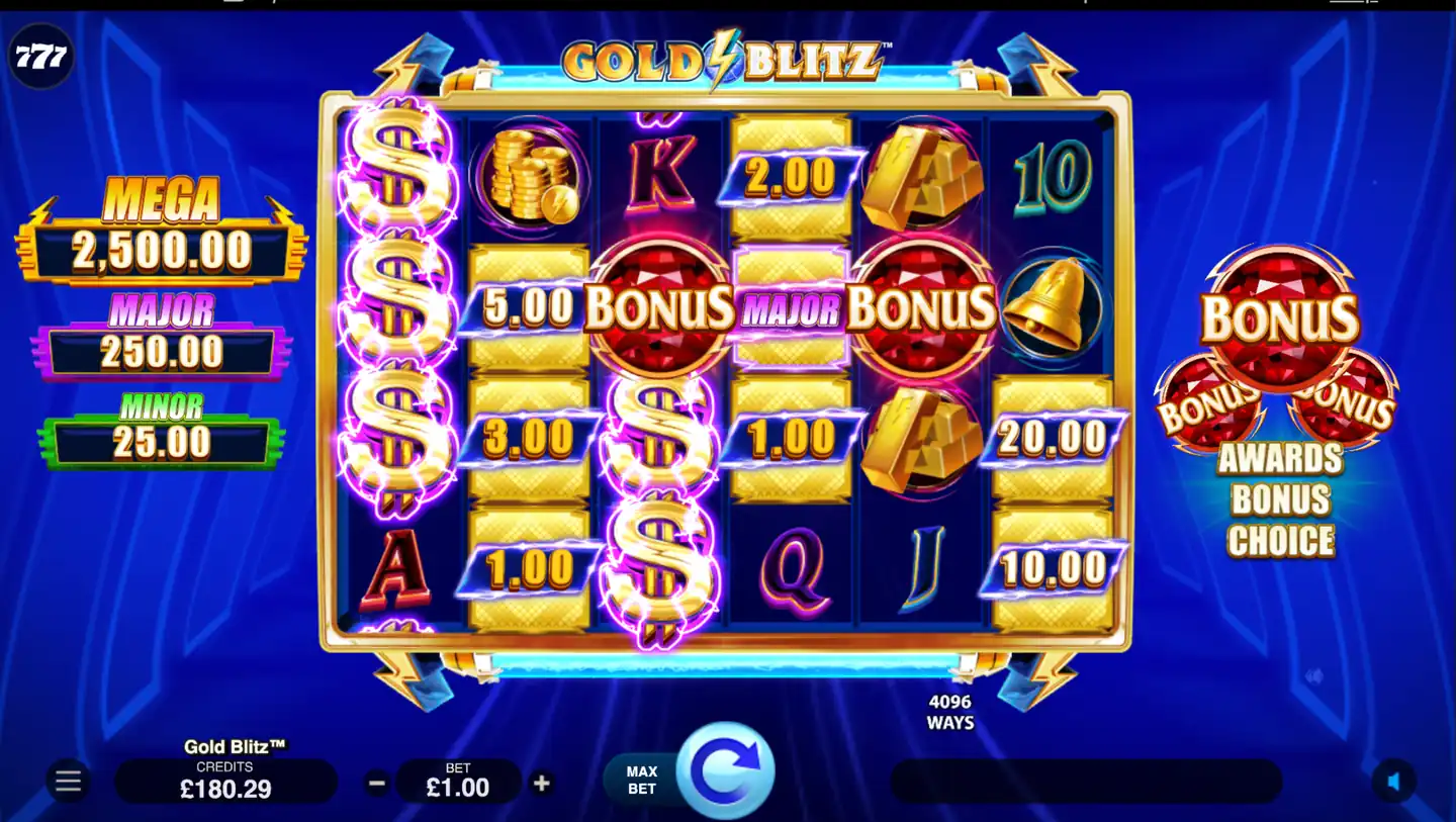 Gold Blitz slot main game screen