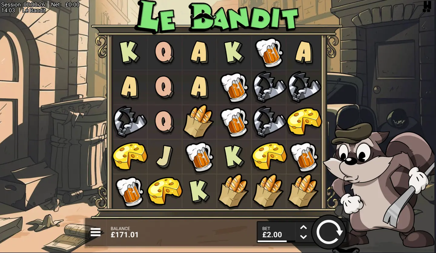 Le Bandit slot main game screen