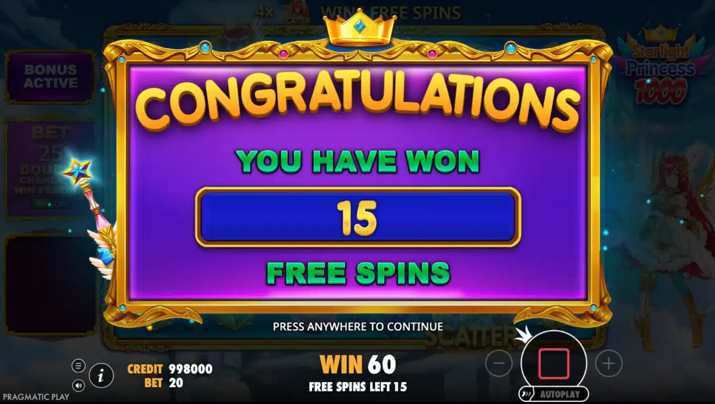 Starlight Princess 1000 free spins