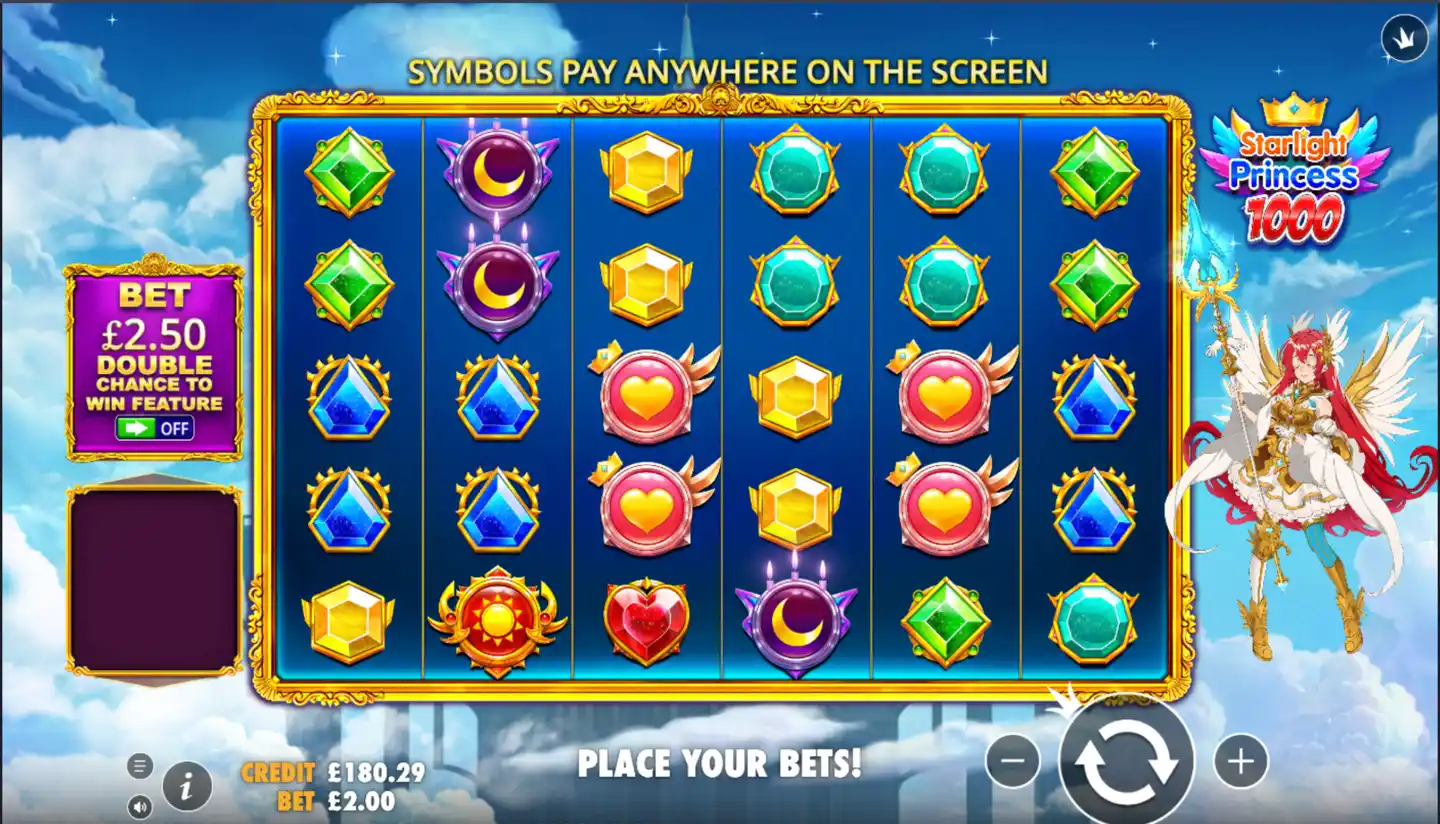 Starlight Princess 1000 slot main game screen