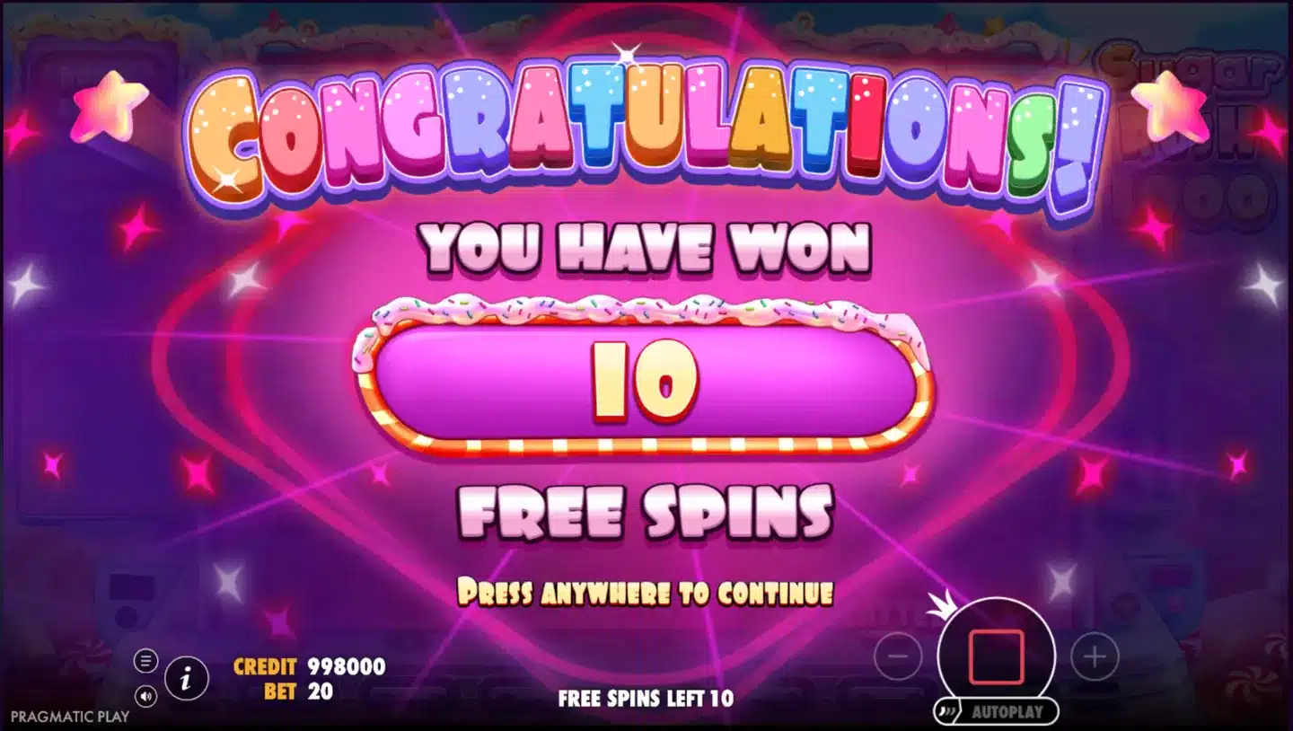 Sugar Rush 1000 free spins