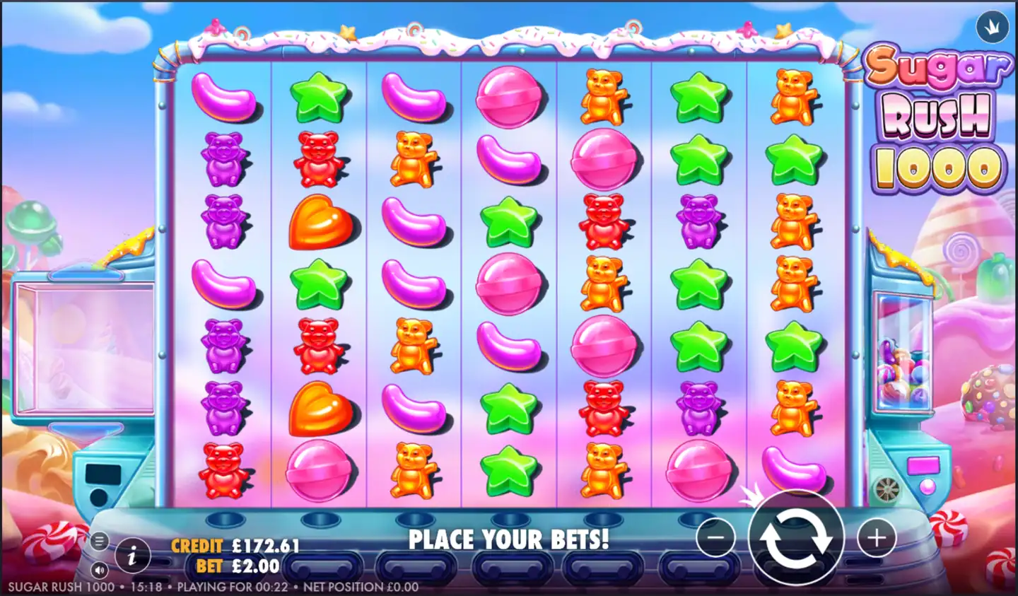 Sugar Rush 1000 slot main game screen