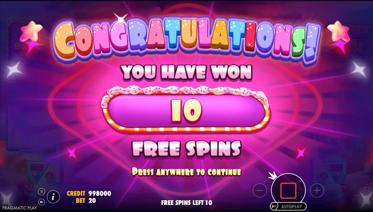 Sugar Rush free spins