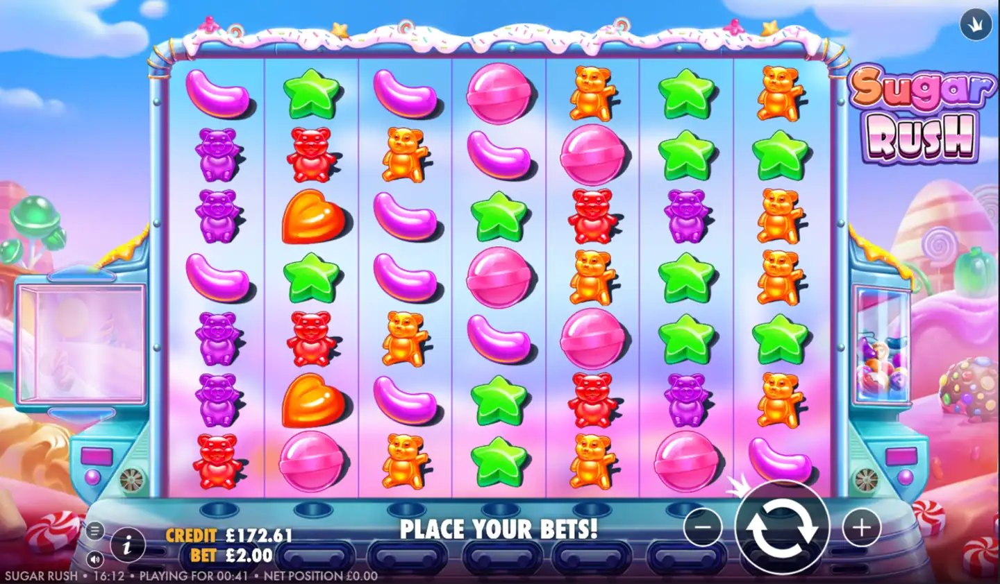 Sugar Rush slot main game screen