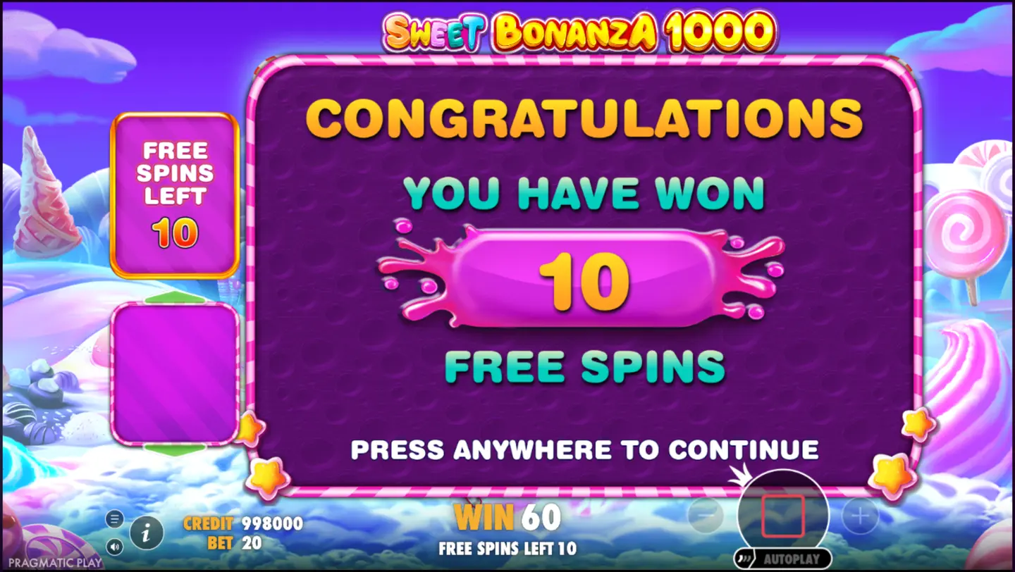 Sweet Bonanza 1000 free spins