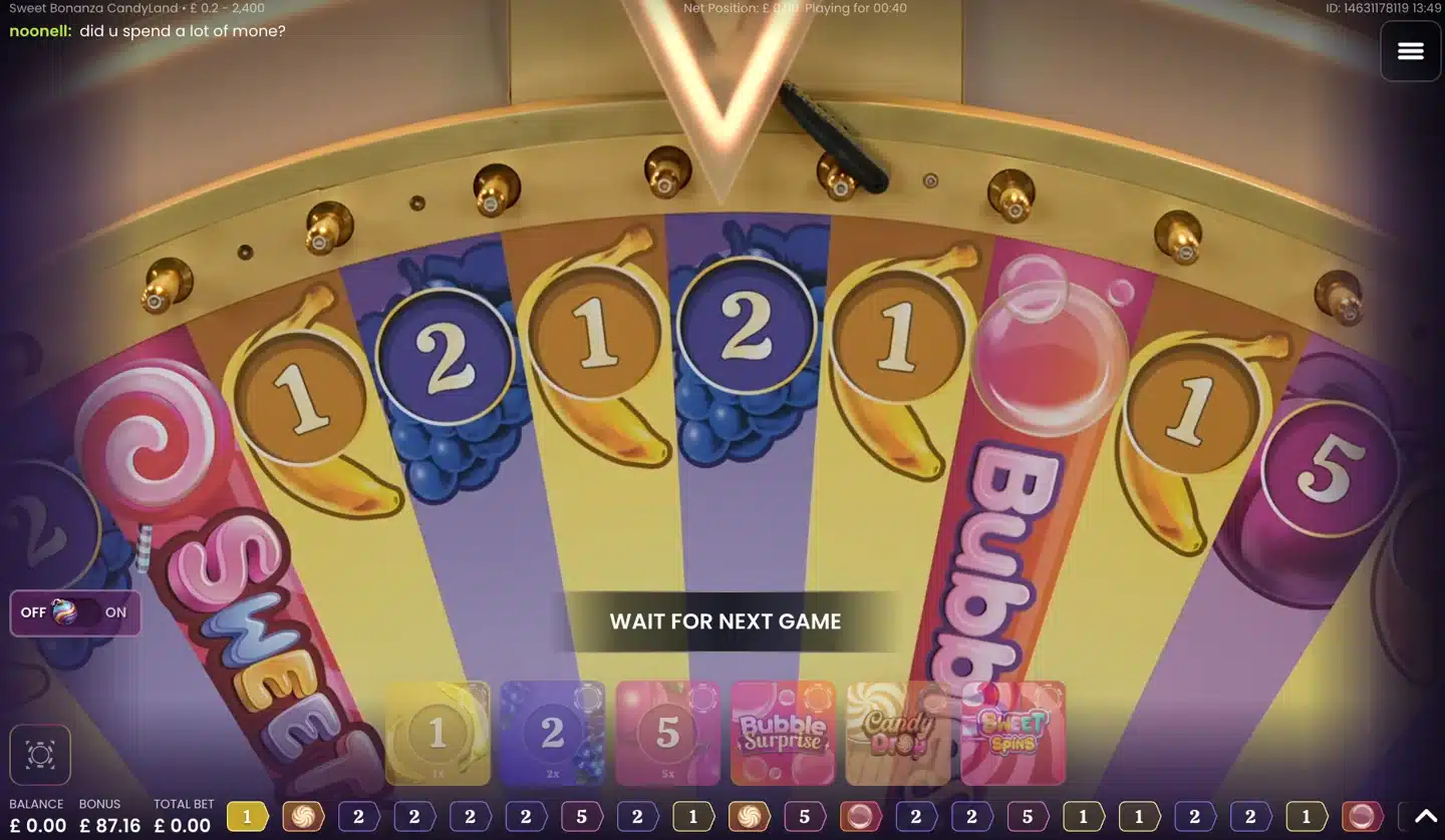 Sweet Bonanza Candyland Live Game Show Wheel