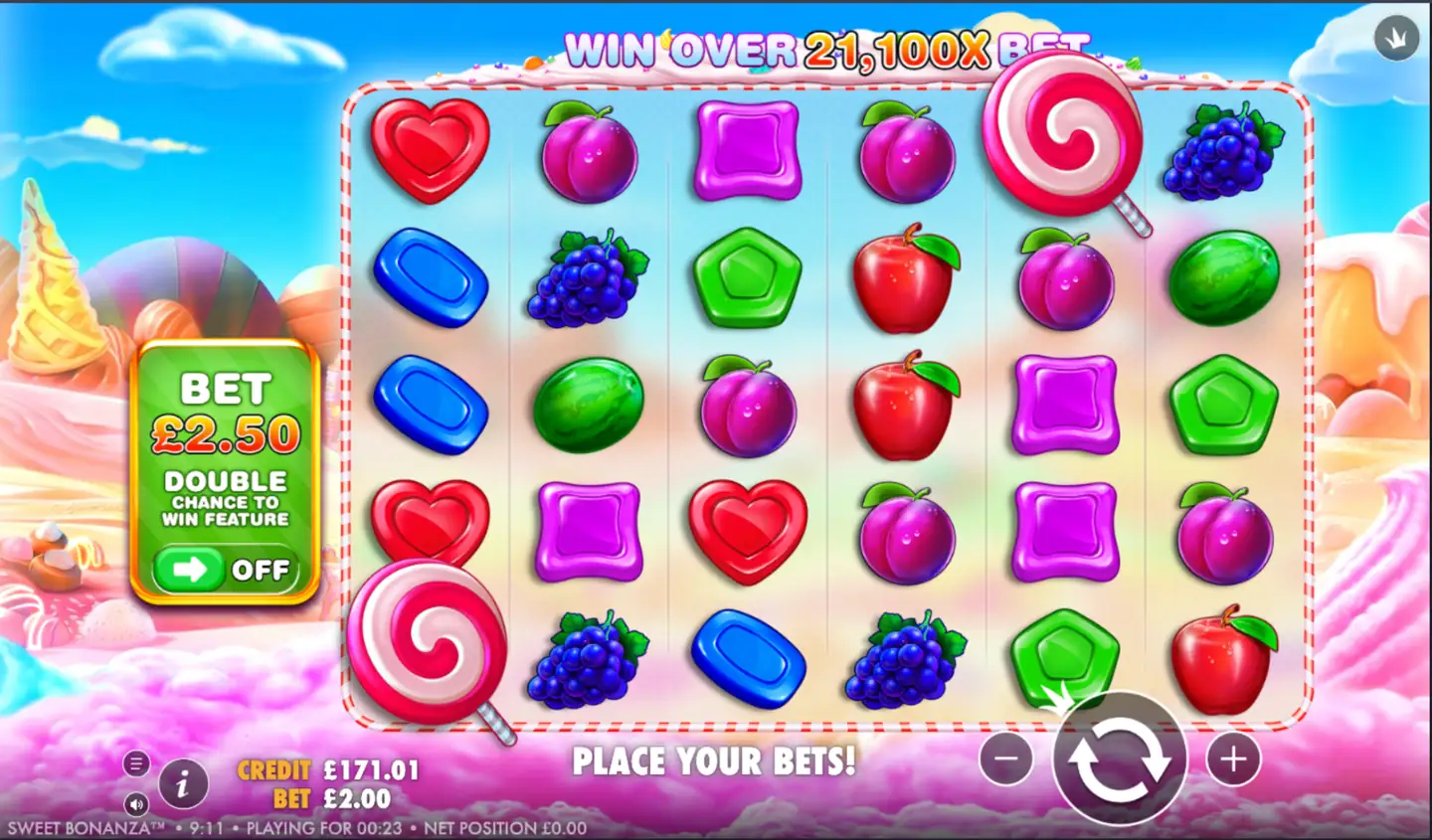 Sweet Bonanza slot main game screen