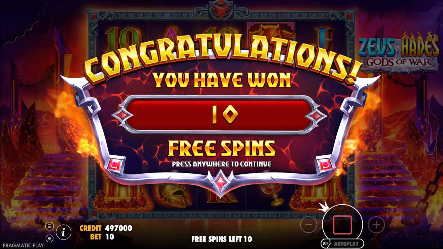 Zeus vs Hades – Gods of War free spins