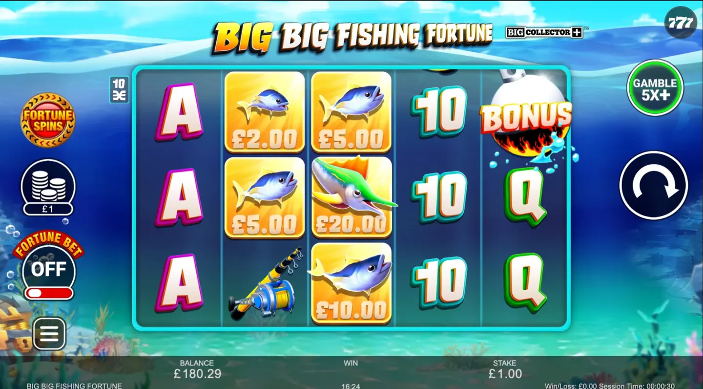Big Big Fishing Fortune slot main game screen
