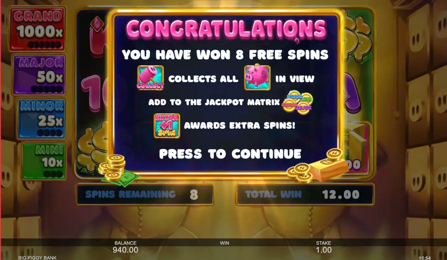 Big Piggy Bank free spins