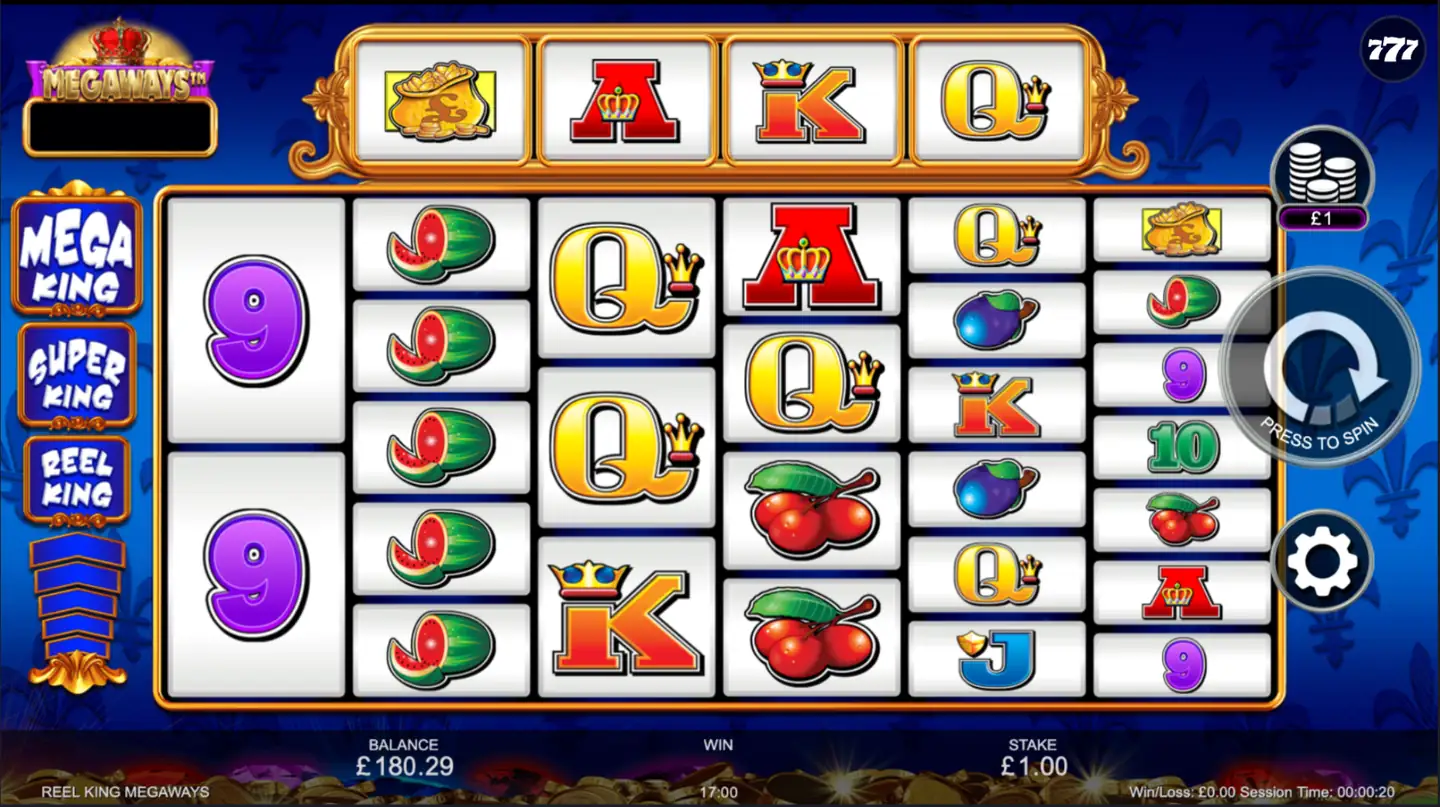 Reel King Megaways slot main game screen
