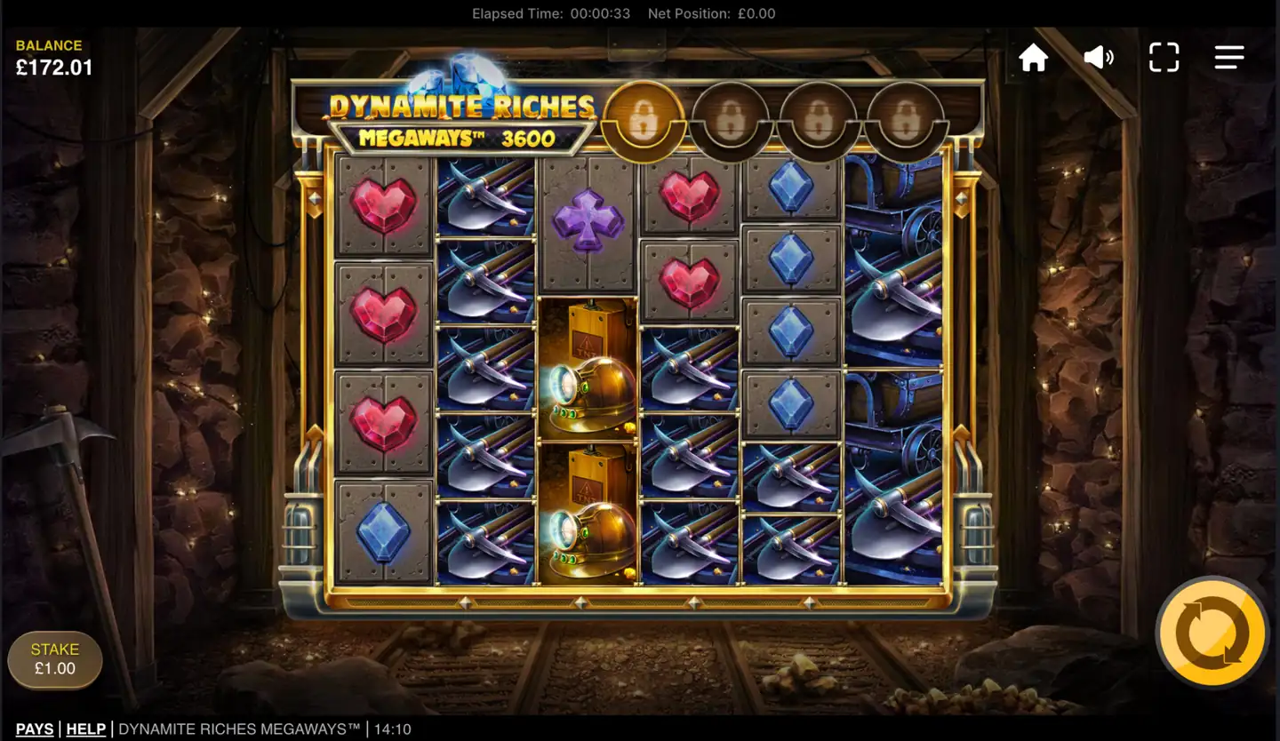 Dynamite Riches Megaways slot main game screen