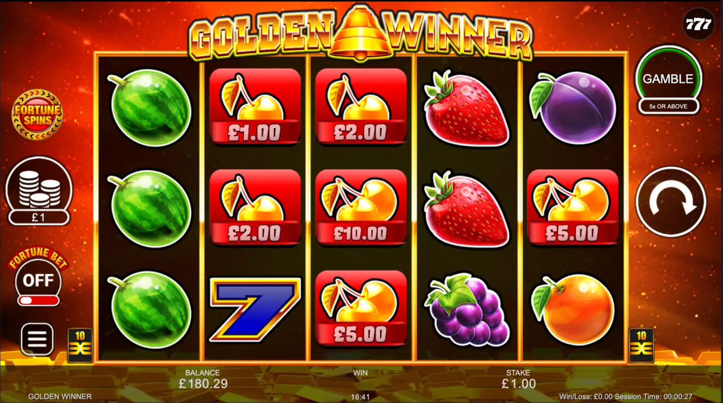 Golden Winner slot main game screen