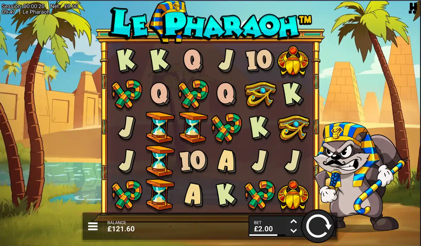 Le Pharaoh Slot main game screen