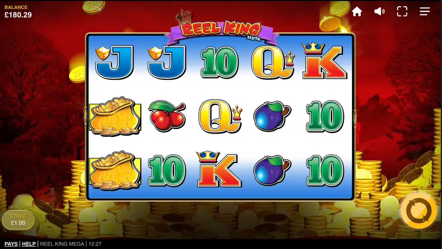 Reel King Mega slot main game screen
