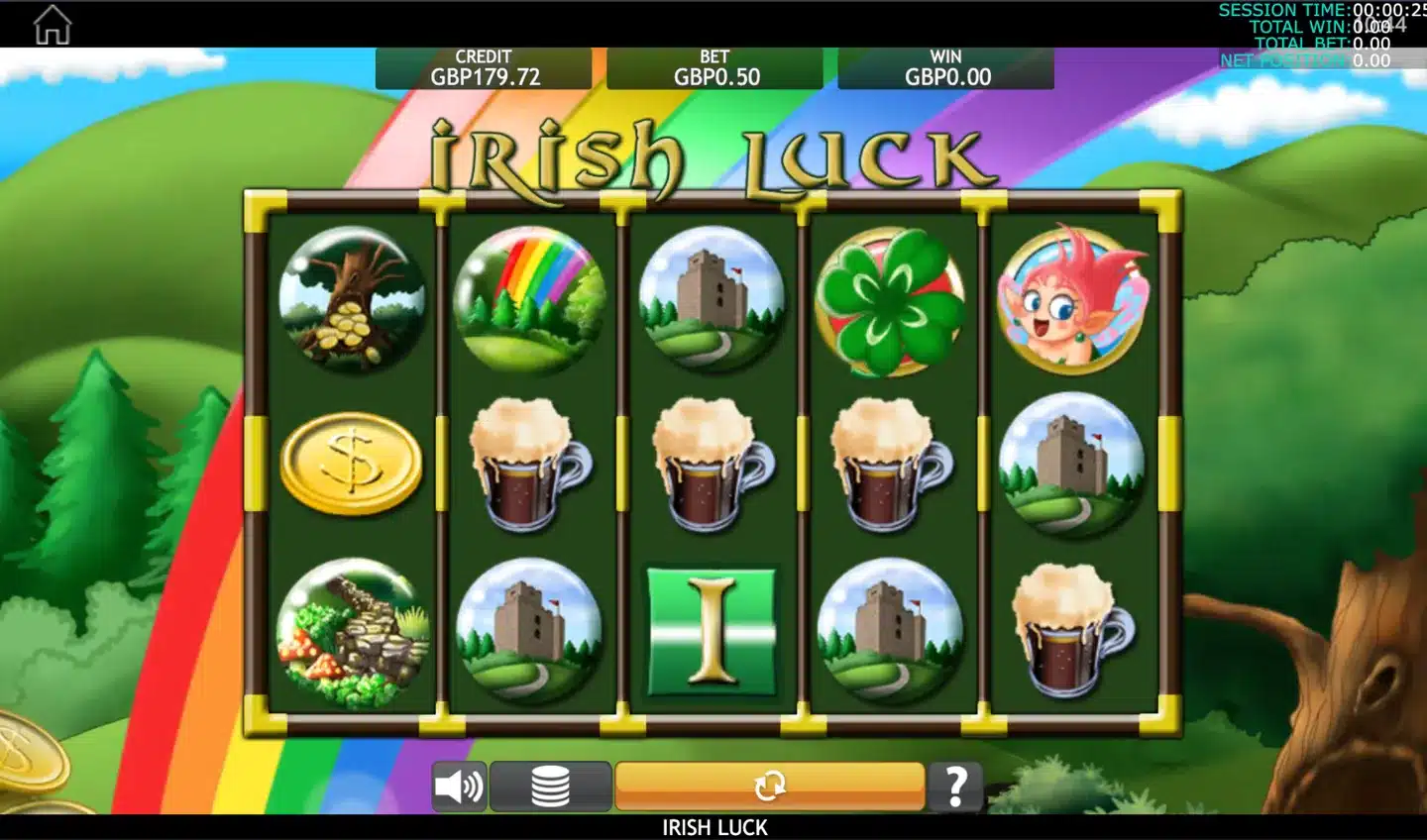 Irish Luck slot main game screen