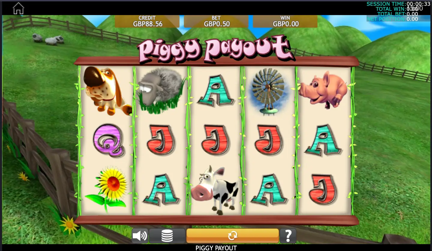 Piggy Payout Slot main game screen