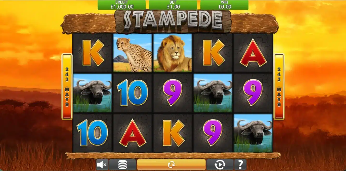 Stampede slot main game screen