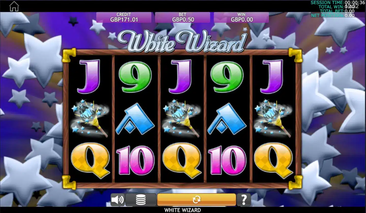 White Wizard slot main game screen