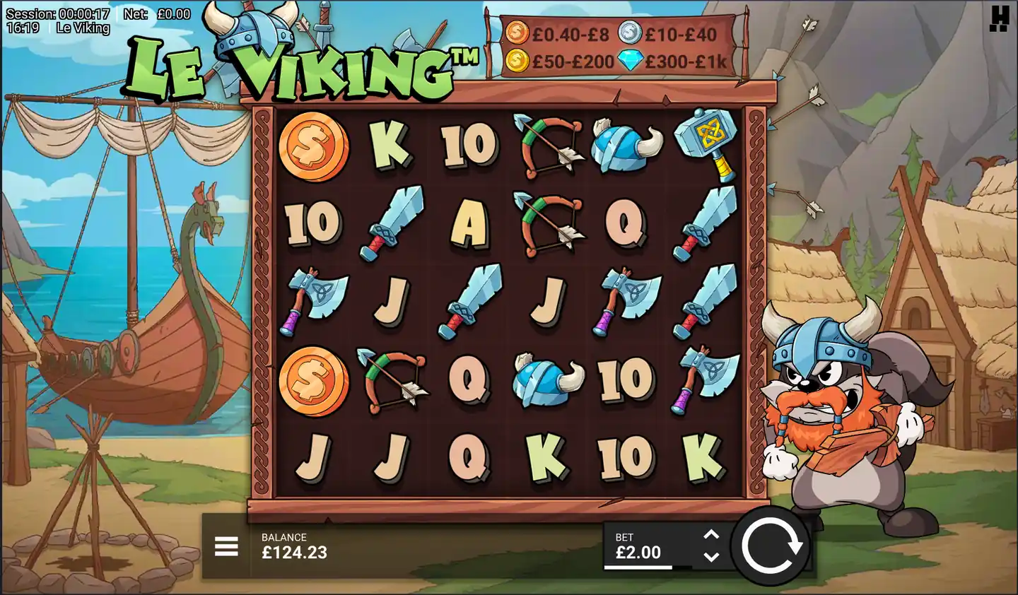 Le Viking slot main game screen