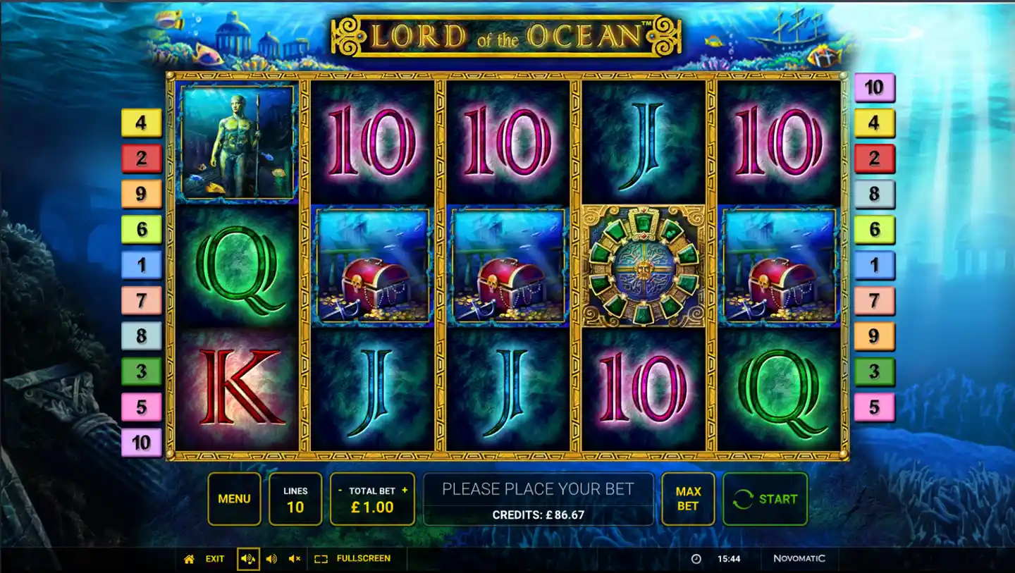 Lord of the Ocean slot main game screen