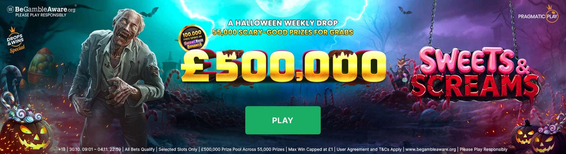 Sweets & Screams - £500,000 prize pool promotion