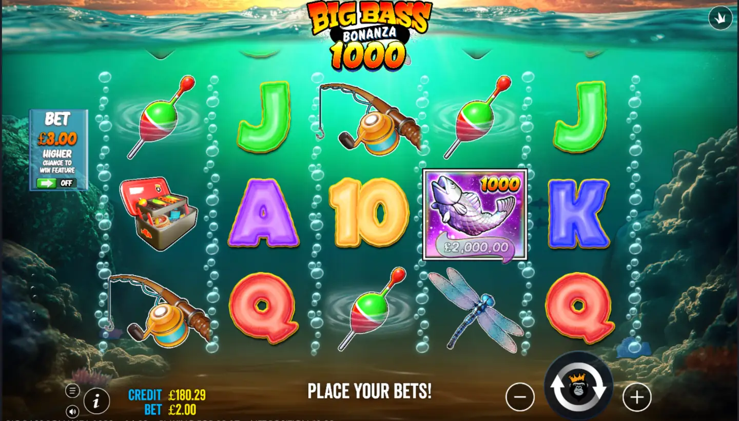 Big Bass Bonanza 1000 slot main game screen
