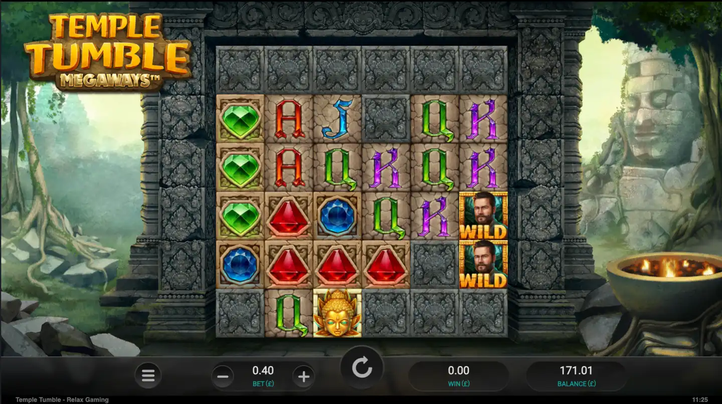 Temple Tumble Megaways slot main game screen