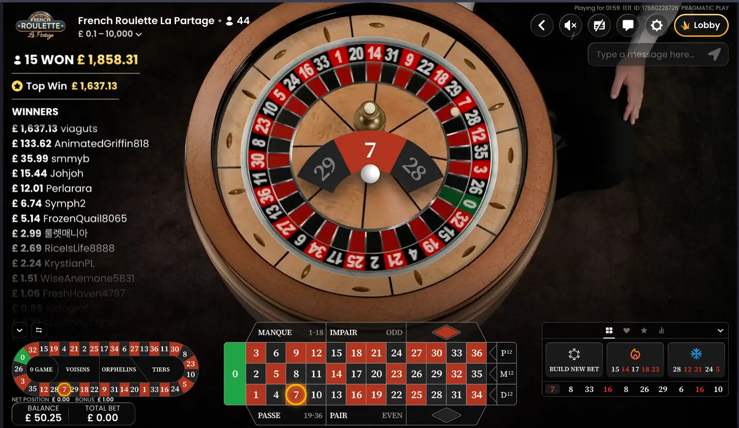 French Roulette wheel