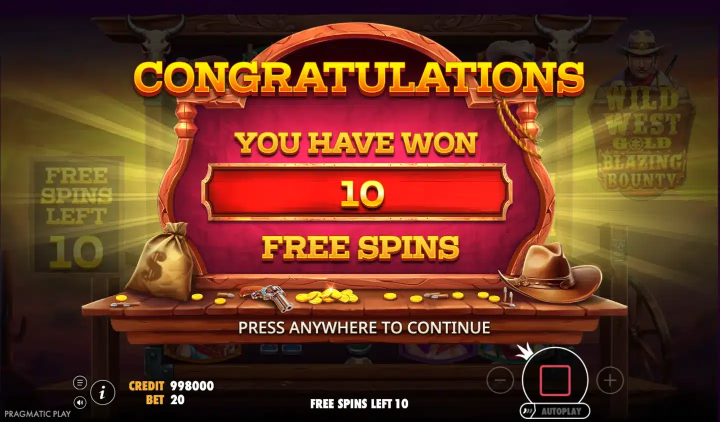 Wild West Gold Blazing Bounty slot free spins
