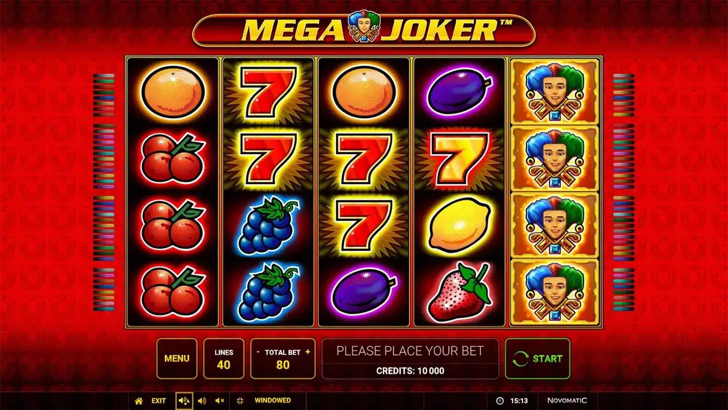 Mega Joker slot main game screen