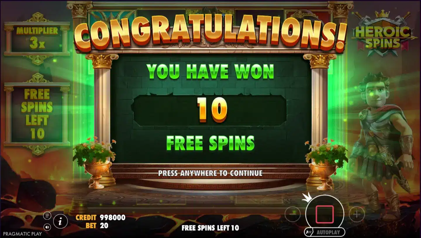 Heroic Spins free spins