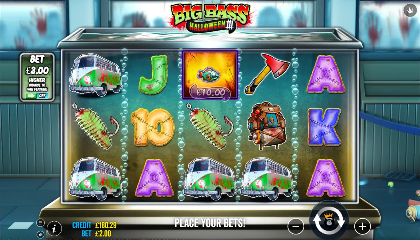 Big Bass Halloween 3 slot main game screen