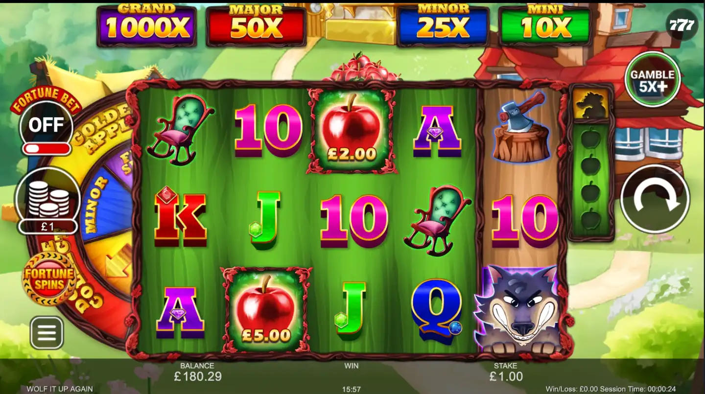 Wolf It Up! Again slot main game screen