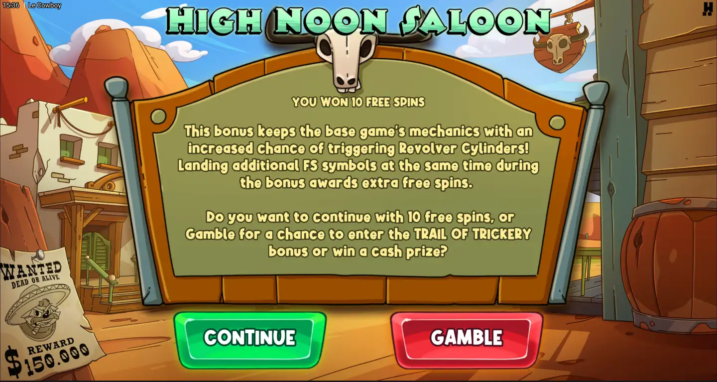 Le Cowboy free spins