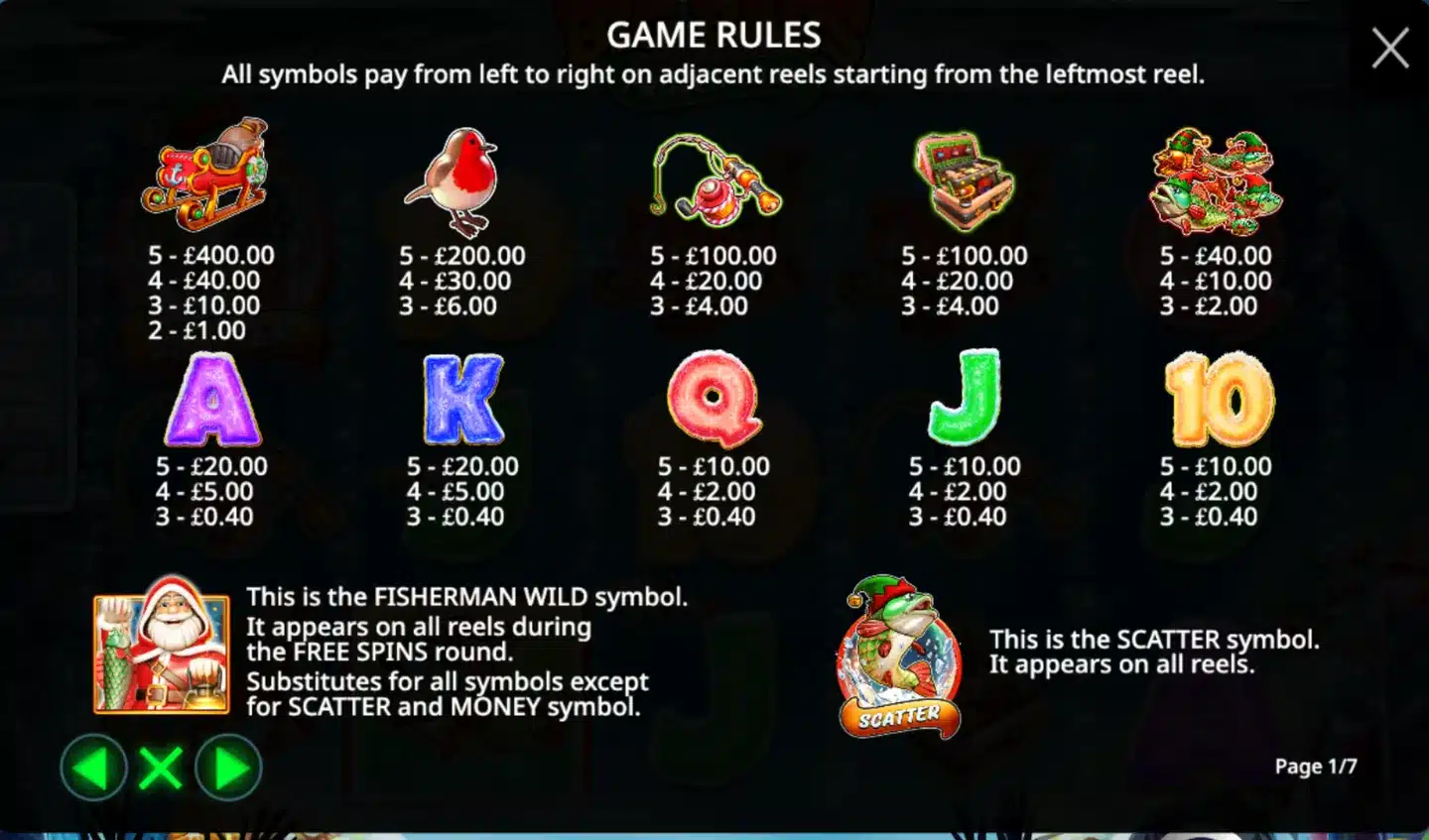 Big Bass Christmas – Frozen Lake paytable