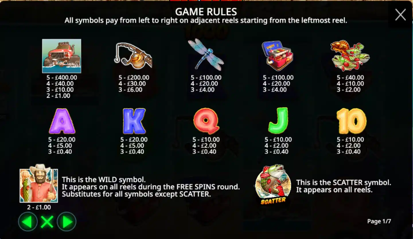 Big Bass Splash 1000 paytable