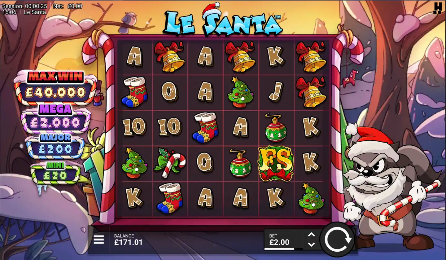 Le Santa slot main game screen
