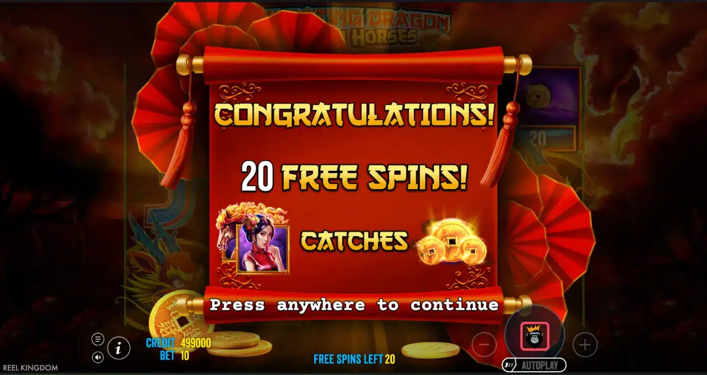 Floating Dragon Wild Horses free spins